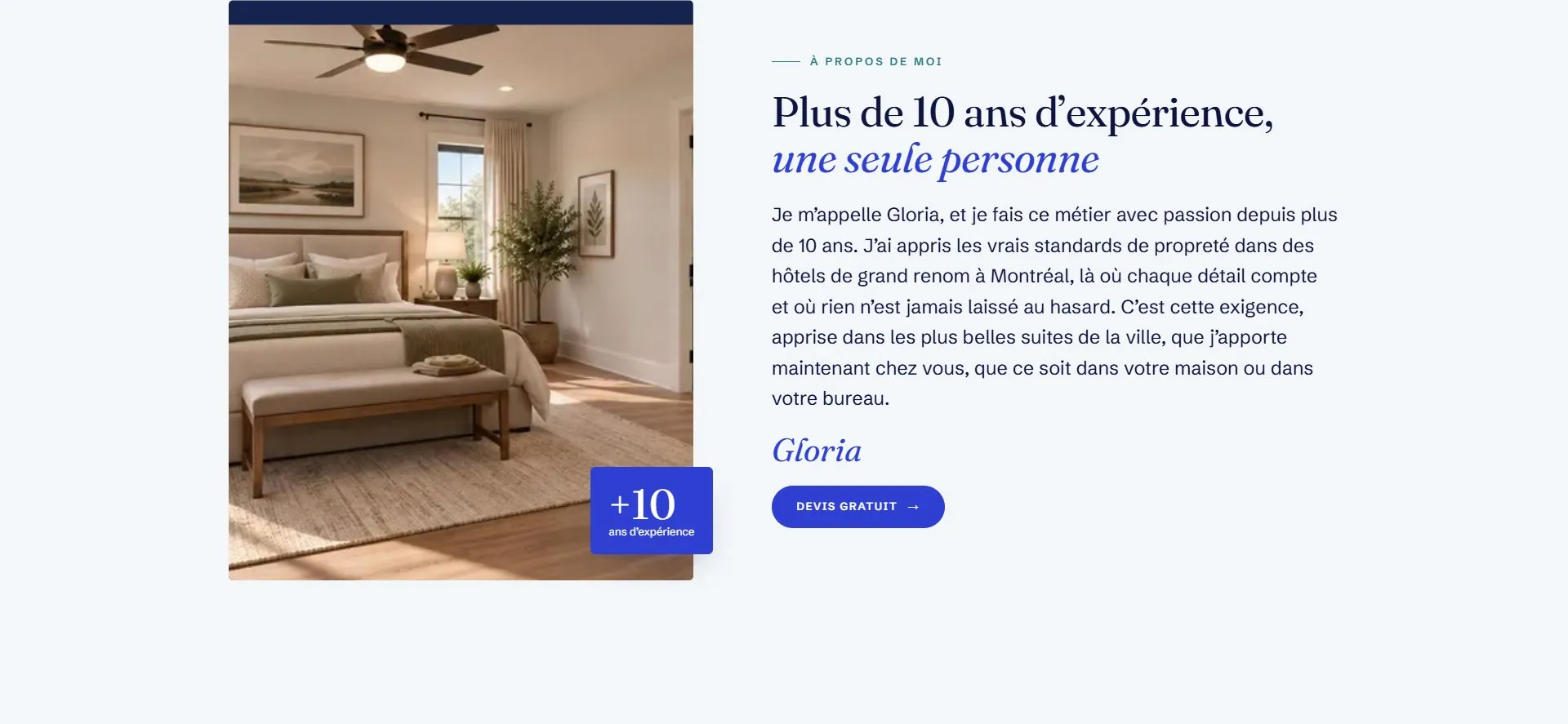 GL Entretien Ménager: about the cleaner, over 10 years of experience