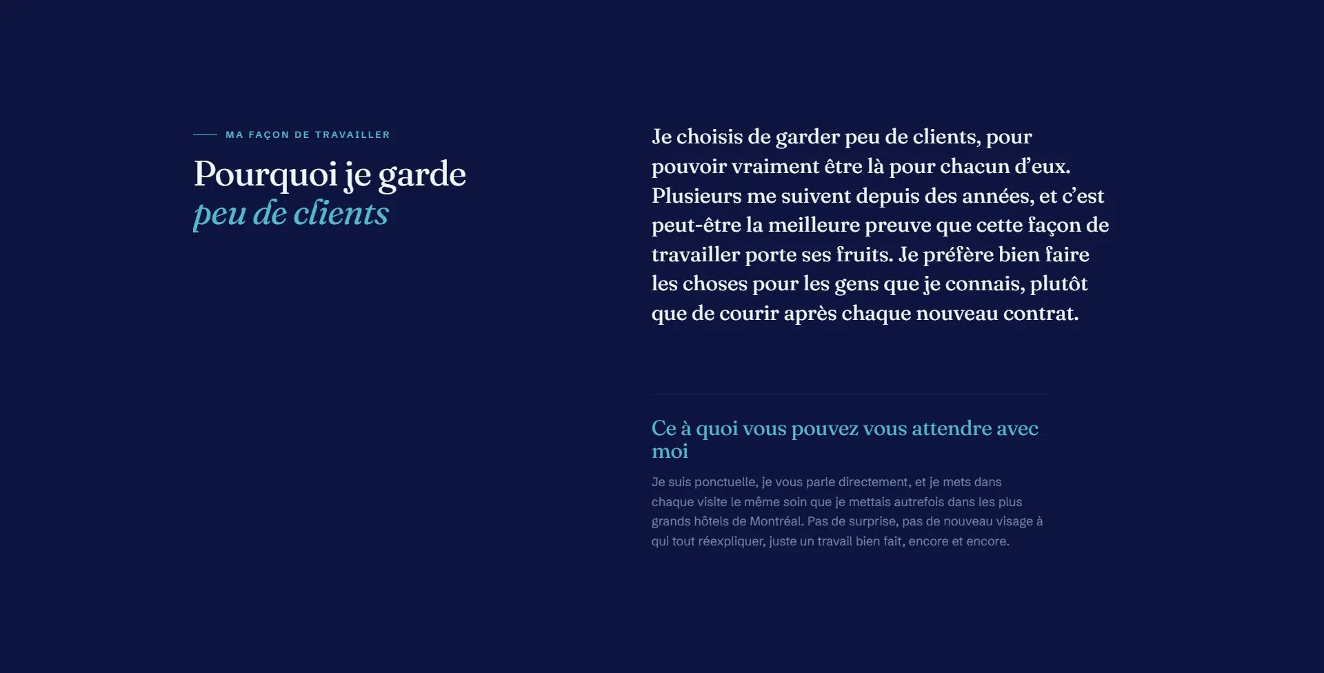 GL Entretien Ménager: why the clientele is kept small
