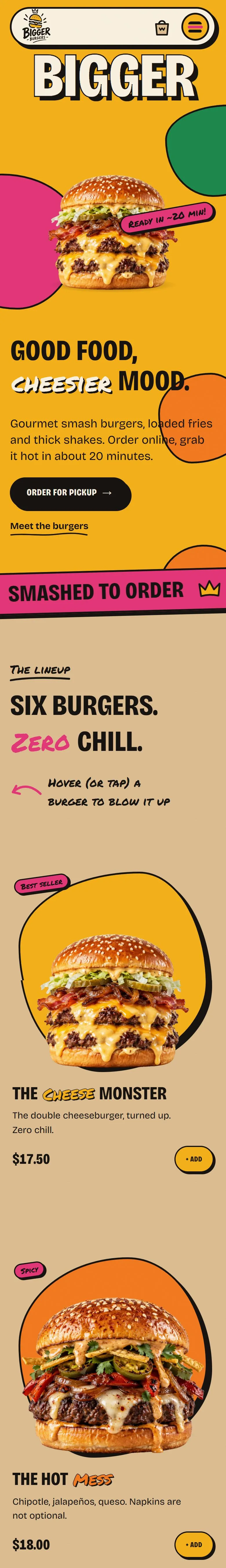 Bigger Burgers: Restaurant · online ordering