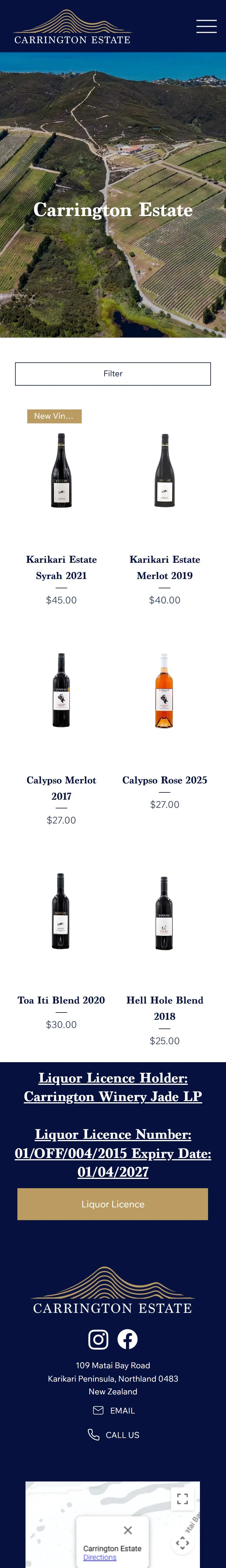 Carrington Estate: Resort, golf & wine store